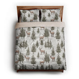 Forest Deer queen - microfiber - Natural Backing