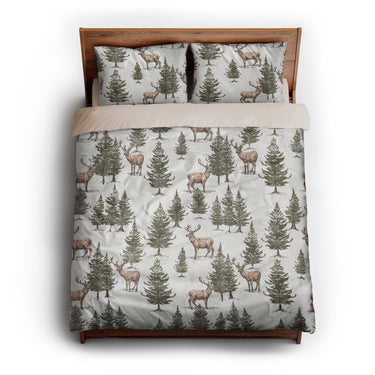 Forest Deer queen - microfiber - Natural Backing