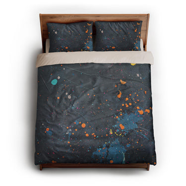 Jacob Navy & Orange queen - microfiber - Natural Backing