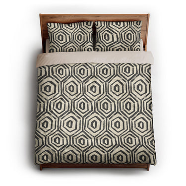 Torrance Black & Ivory queen - microfiber - Natural Backing