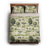 UFO Cow Abduction Toile queen - microfiber - Natural Backing