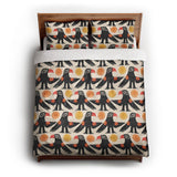 Tribal Birds Ivory queen - cotton - White Backing