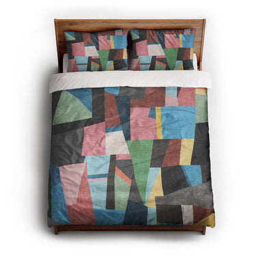 Baxter Blue Multicolor queen - cotton - White Backing