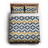 Jasper Blue & Gold queen - cotton - White Backing