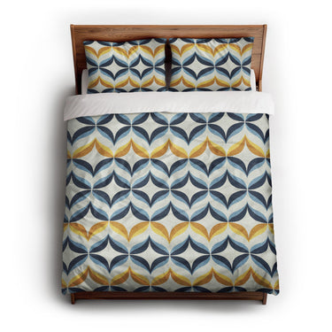 Jasper Blue & Gold queen - cotton - White Backing