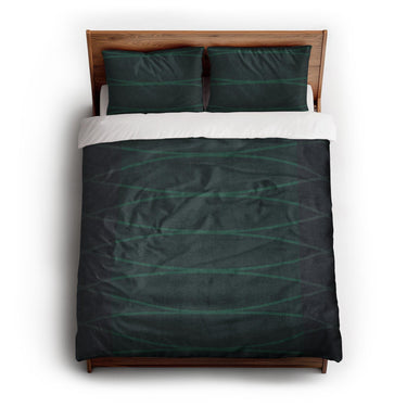 Kepler Navy & Teal queen - cotton - White Backing