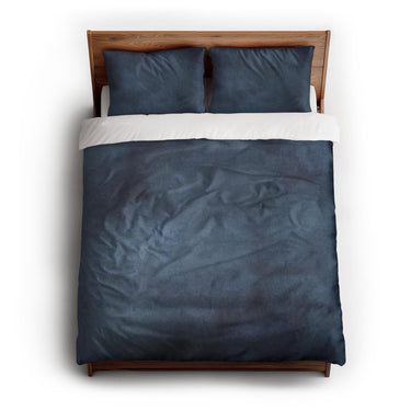 Andromeda Watercolor Navy queen - cotton - White Backing