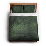 Andromeda Watercolor Navy & Kelly Green queen - cotton - White Backing
