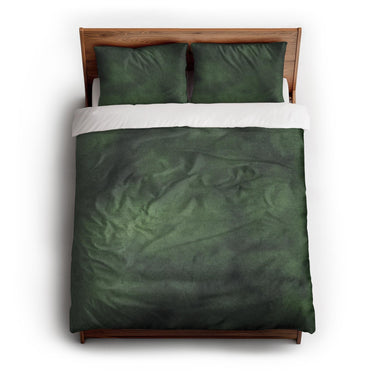 Andromeda Watercolor Navy & Kelly Green queen - cotton - White Backing