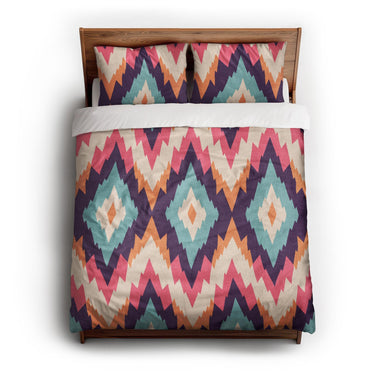 Dyani Magenta & Cyan queen - cotton - White Backing