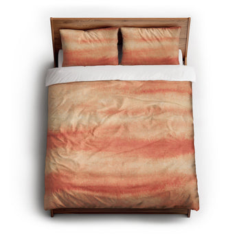 Ophelia Watercolor Peach Balayage Duvet Cover