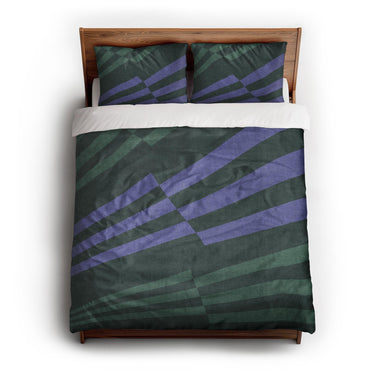 Prisma Mint & Periwinkle queen - cotton - White Backing