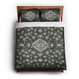 Fenwick Green & Orange queen - cotton - White Backing