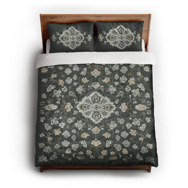Fenwick Green & Orange queen - cotton - White Backing