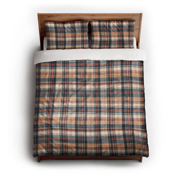 Macpherson Plaid Navy & Gold Duvet Cover