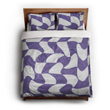 Twyla Checkered Periwinkle queen - cotton - White Backing