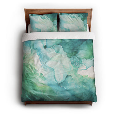 Zephyr Watercolor Emerald queen - cotton - White Backing