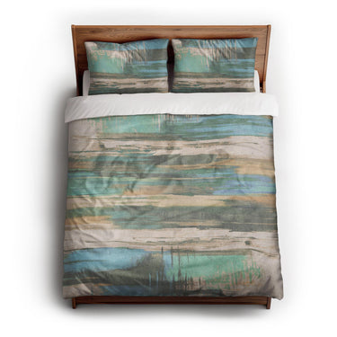 Jörgan Teal & Taupe queen - cotton - White Backing