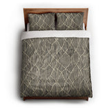 Paxton Black Taupe queen - cotton - White Backing
