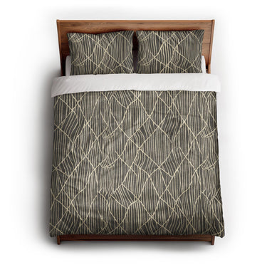 Paxton Black Taupe queen - cotton - White Backing
