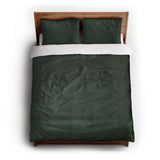 Keanu Watercolor Dark Green Ombre queen - cotton - White Backing