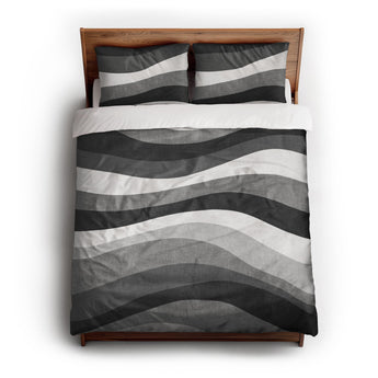 Sinuous Grey Monochrome Duvet Cover