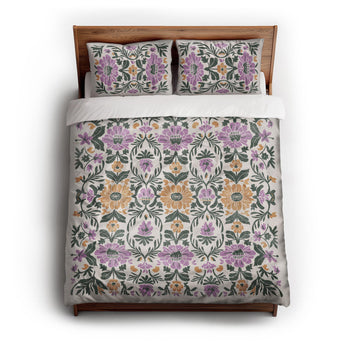 Corriana Green & Purple Duvet Cover
