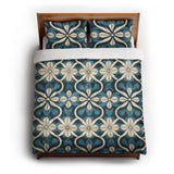 Mattheo Blue & Ivory queen - cotton - White Backing