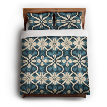 Mattheo Blue & Ivory queen - cotton - White Backing