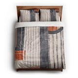 Gordian Navy & Orange queen - cotton - White Backing