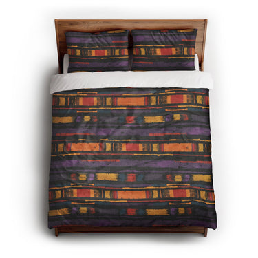 Ojai Purple & Yellow queen - cotton - White Backing