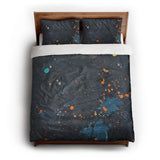 Jacob Navy & Orange queen - cotton - White Backing