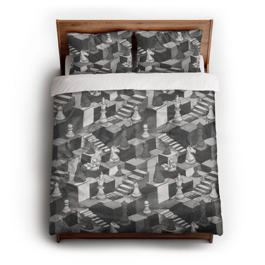 Harmon Surreal Chess BW queen - cotton - White Backing
