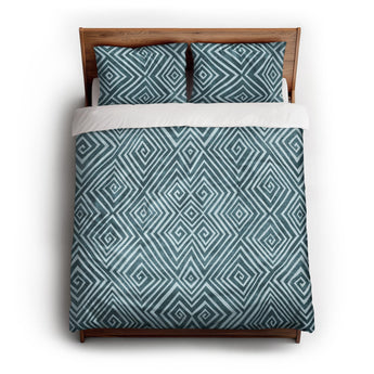 Hoffman Teal Duvet Cover