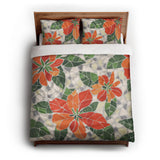Mosaic Poinsettia Orange queen - cotton - White Backing