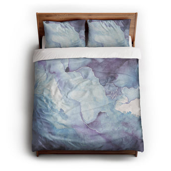 Zephyr Watercolor Blue & Purple Duvet Cover