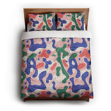 Concetta Pink Green & Purple queen - cotton - White Backing