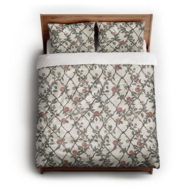 Rose Lattice queen - cotton - White Backing