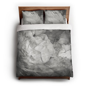 Zephyr Watercolor Grey Duvet Cover