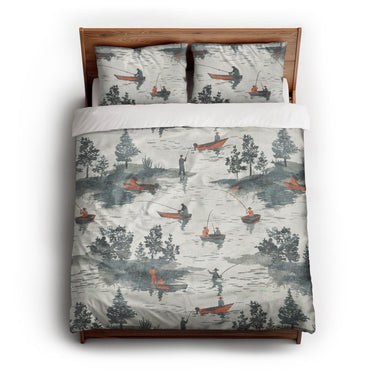 Gone Fishing queen - cotton - White Backing