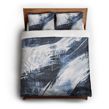 Emil Navy Blue queen - cotton - White Backing