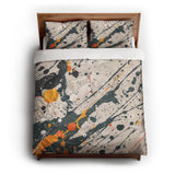 Jason Dark Teal & Orange queen - cotton - White Backing