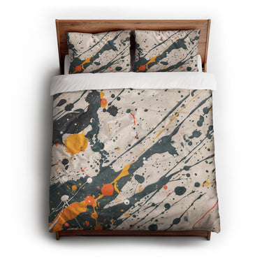 Jason Dark Teal & Orange queen - cotton - White Backing
