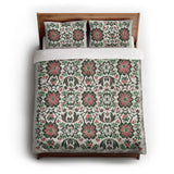 Georgiana Green & Deep Cerise queen - cotton - White Backing