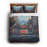 San Francisco Trolley queen - cotton - White Backing
