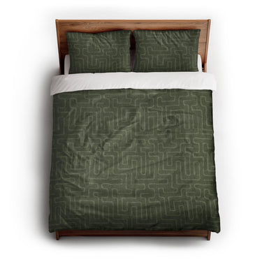 Terra Olive Green queen - cotton - White Backing