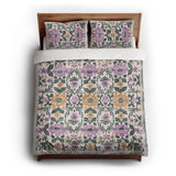 Corriana Green & Purple queen - cotton - White Backing