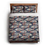 Tribal Fish queen - cotton - White Backing