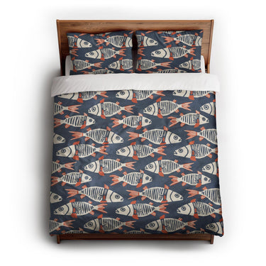 Tribal Fish queen - cotton - White Backing
