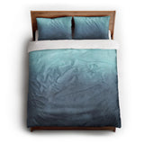 Kieran Watercolor Teal Ombre queen - cotton - White Backing